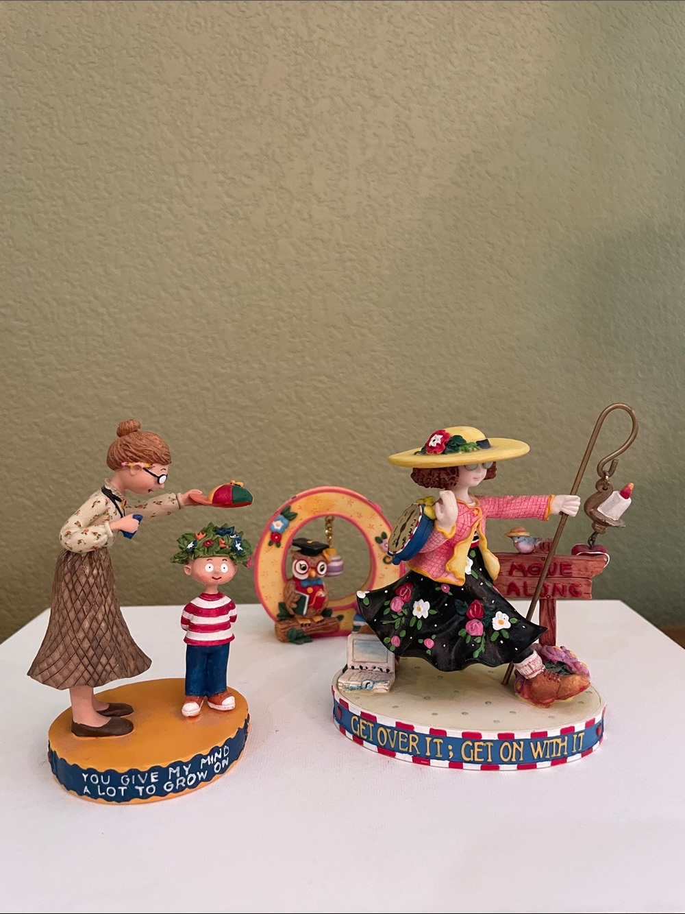 Mary Engelbreit Figurine Trio in Bright Primary Colors Perfect Rare Teacher Gift